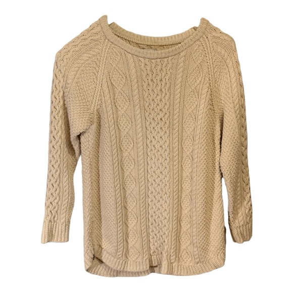 L.L. Bean Sweaters - LL Bean Signature Cotton Fisherman Tunic Sweater in Cream -  Size XL